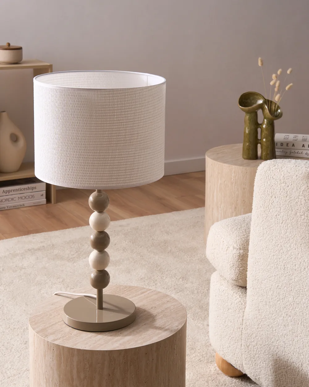 Table Lamp LOKY Metal White/ Beige_1067622