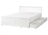 Cama con 2 cajones OLENDON Madera de pino Blanco 140 x 200 cm