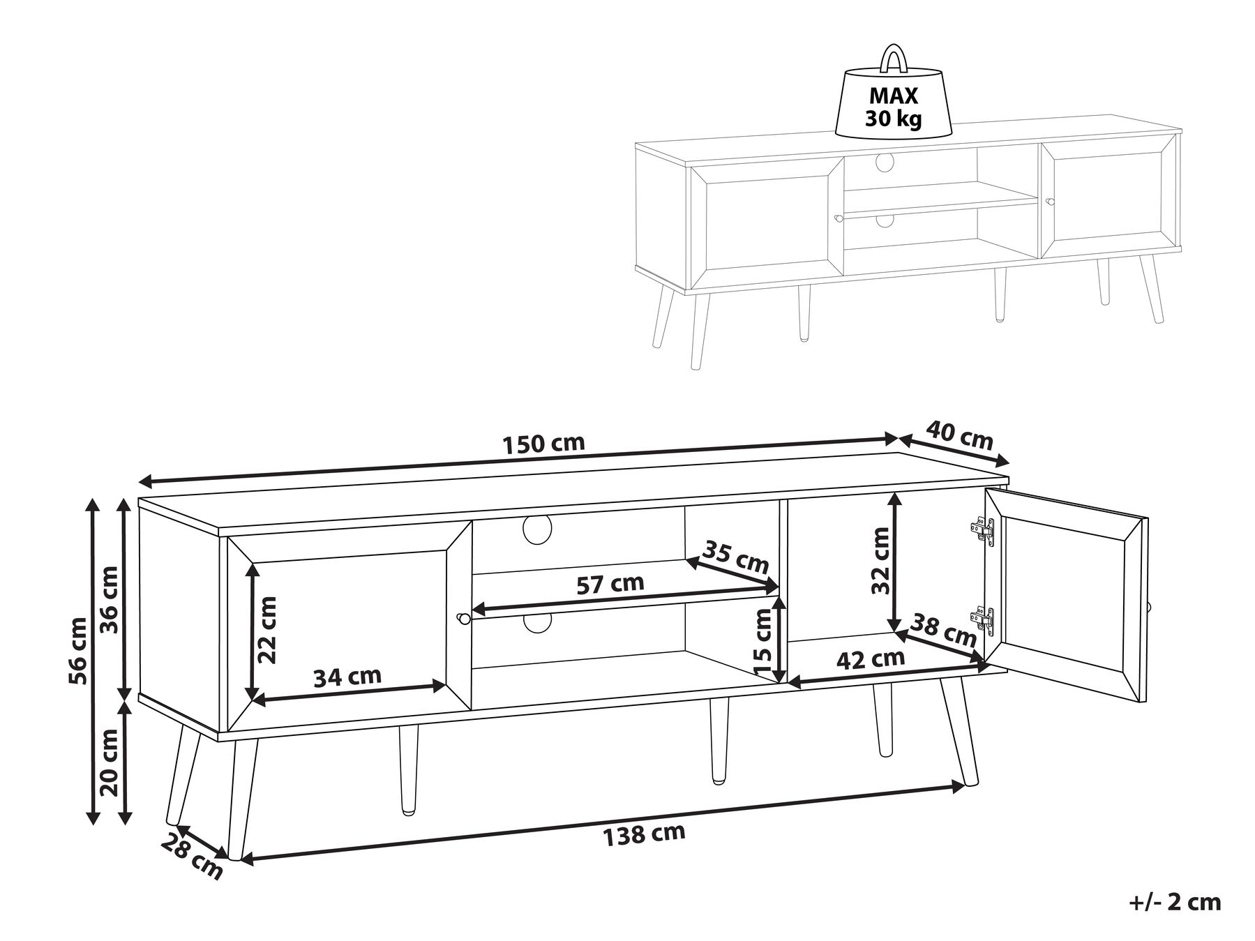 TV Stand Light Wood ALBANY_963340 TV Stand Light Wood ALBANY_963340
