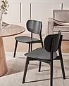 Set of 2 Dining Chairs OVERLY Wood Black Ash Wood
