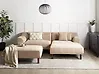 Corner Sofa HOLT with Ottoman Fabric Beige Left Hand