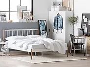Letto Metallo MAURS 160 x 200 cm Bianco_1177942