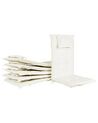 Set of 6 Acacia Garden Folding Chairs with Off-White Cushions TOSCANA_804057