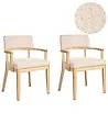 Set of 2 Dining Chairs DALBO Boucle Light Brown/ Beige