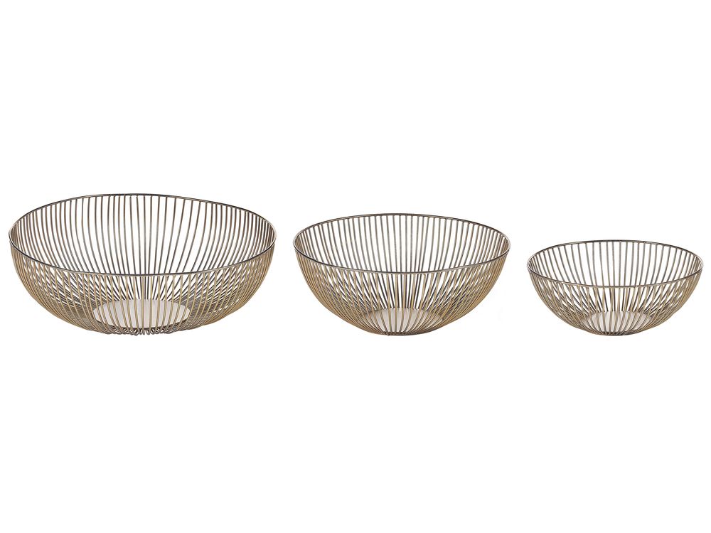 Set of 3 Bowls GARUT Metal Gold