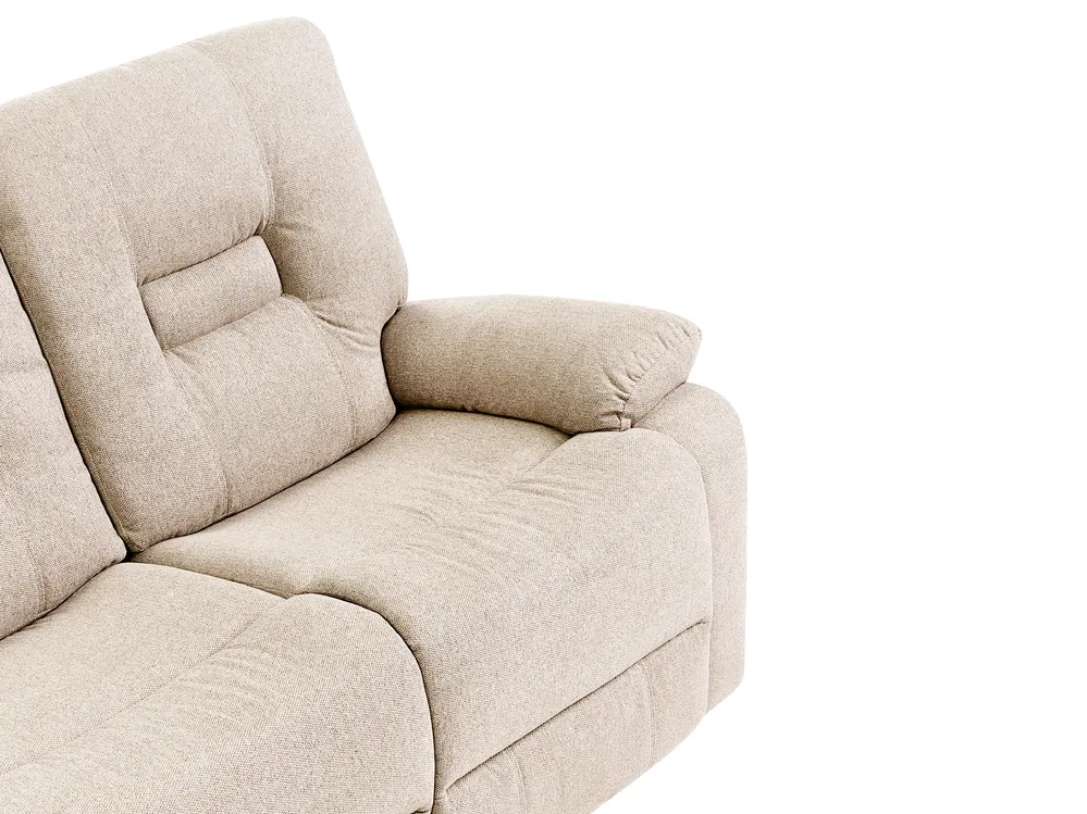 Manual Recliner Living Room Set 6 Seater BERGEN Fabric Beige_1064916