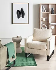 Fauteuil VIND Velours côtelé Beige clair_1175610