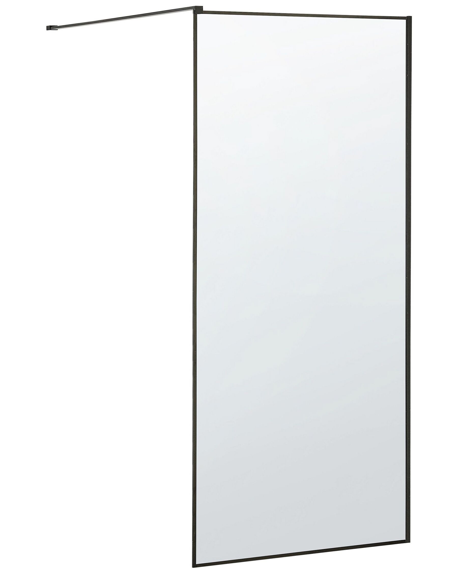 Mampara de ducha de vidrio templado transparente/negro 190 x 80 cm WASPAM_788245