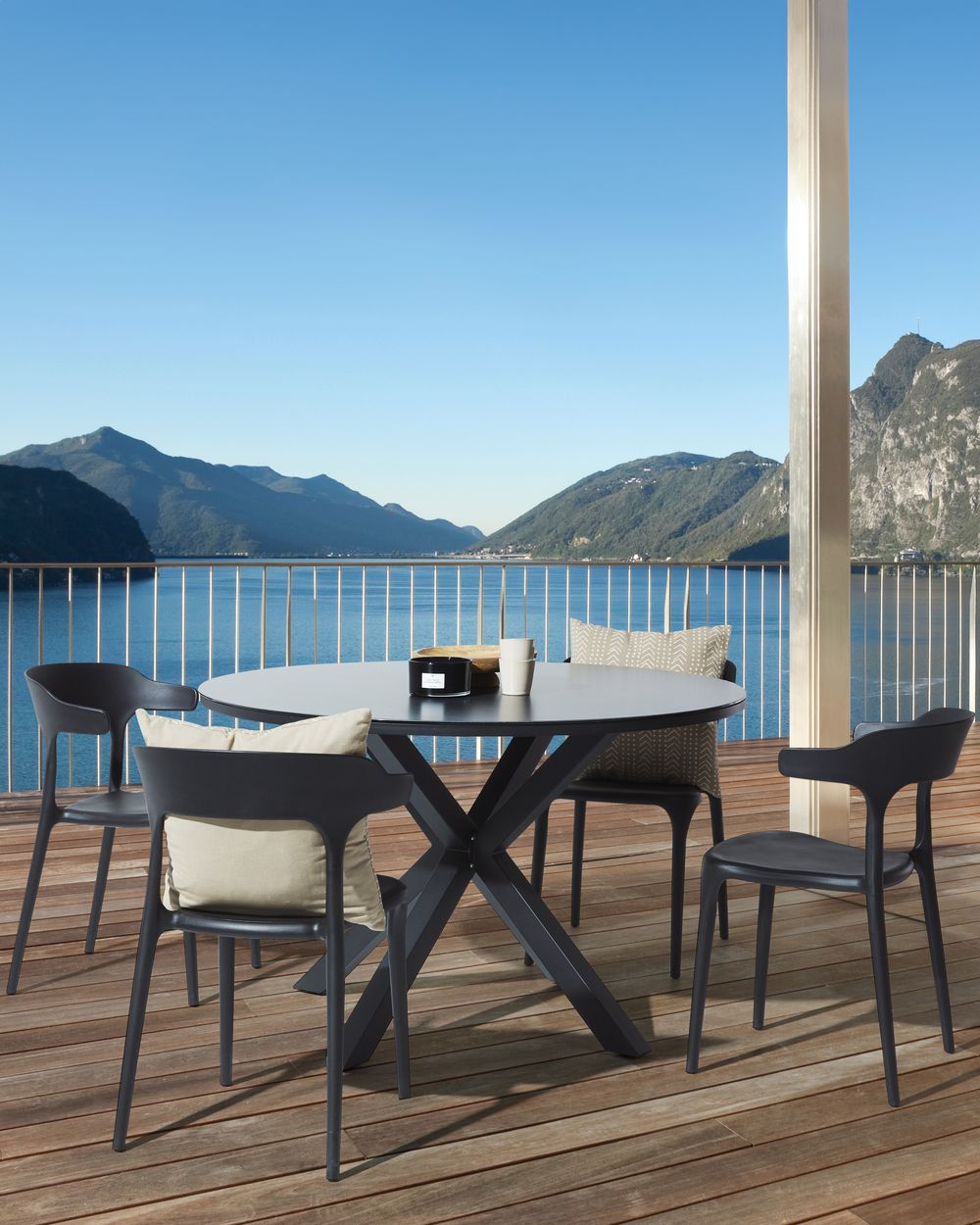 Conjunto de 4 cadeiras de jardim GUBBIO Preto