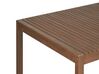 Zestaw ogrodowy stół i 8 krzeseł ciemne drewno z poduszkami beżowoszarymi SASSARI_921327