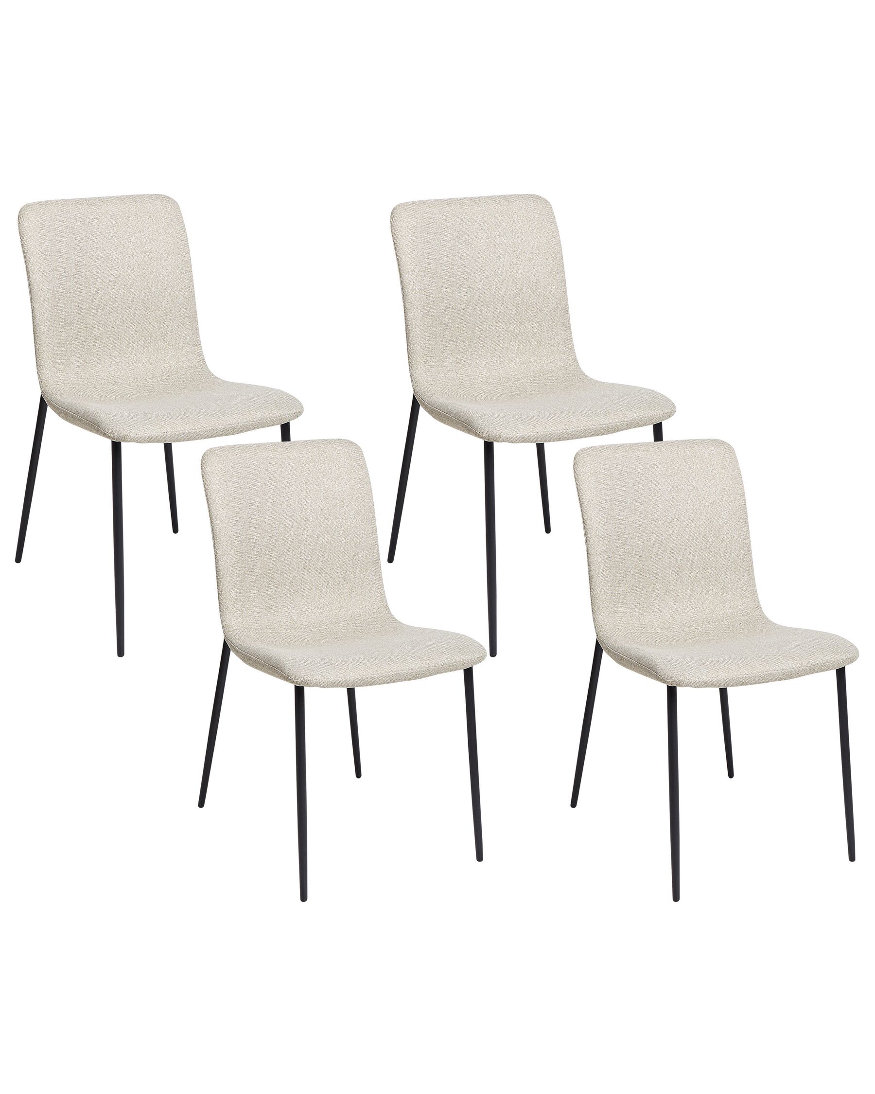 Set of 4 Fabric Dining Chairs Light Beige GLENDIVE_928973