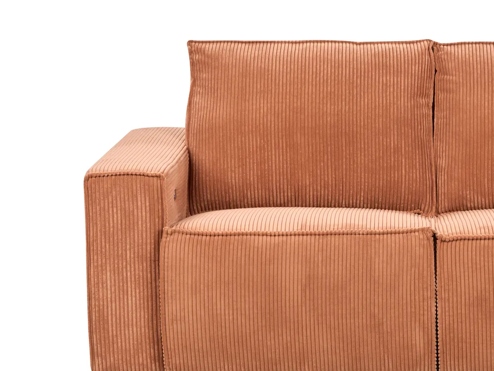 Electric Recliner Sofa 2 Seater NUKARI Corduroy Orange_927543