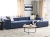 Left Hand 3 Seater Modular Jumbo Cord Corner Sofa Blue APRICA_909095