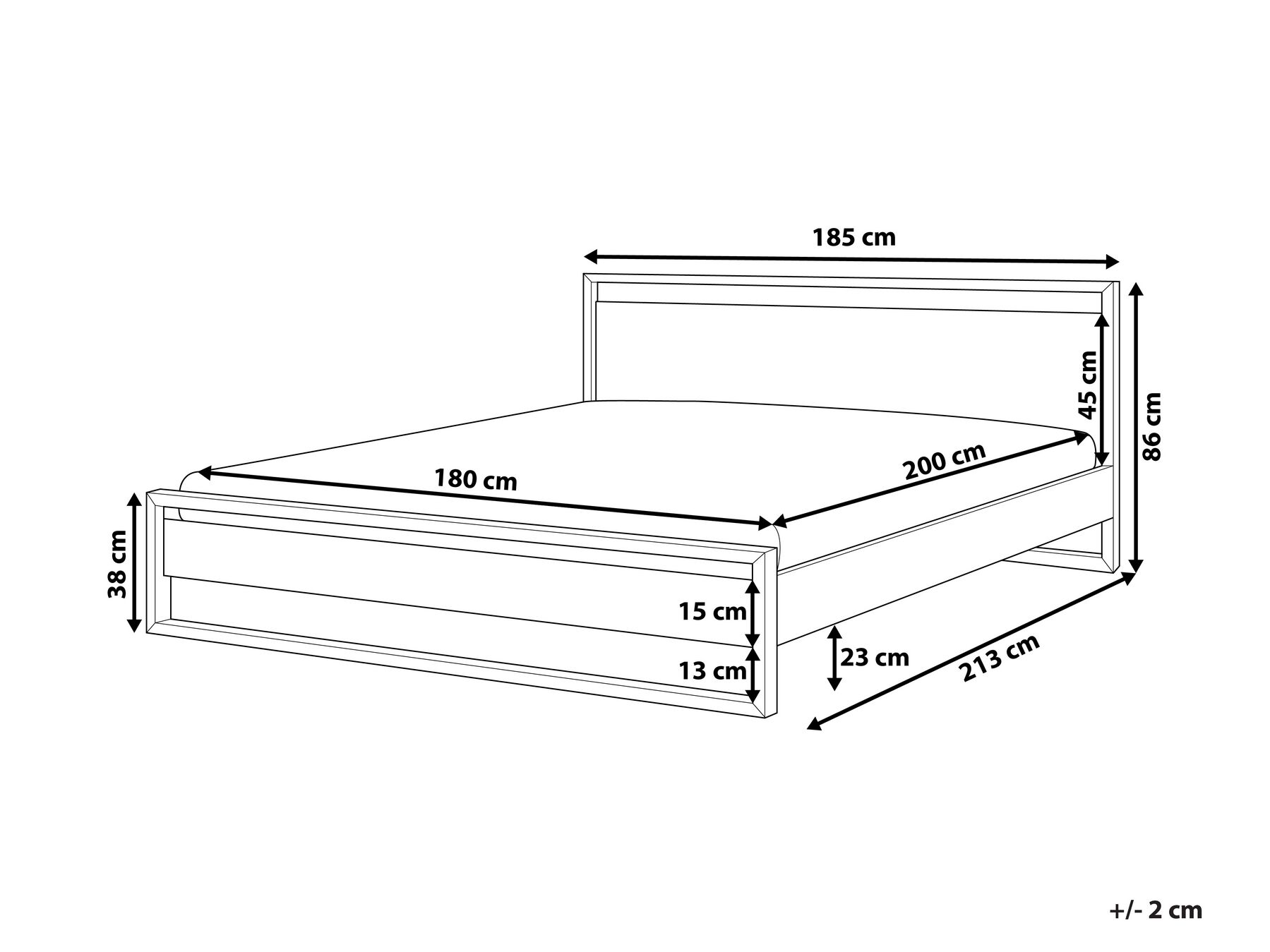 Bed Pine Wood GIULIA 180 x 200 cm (EU Super King) White_743793