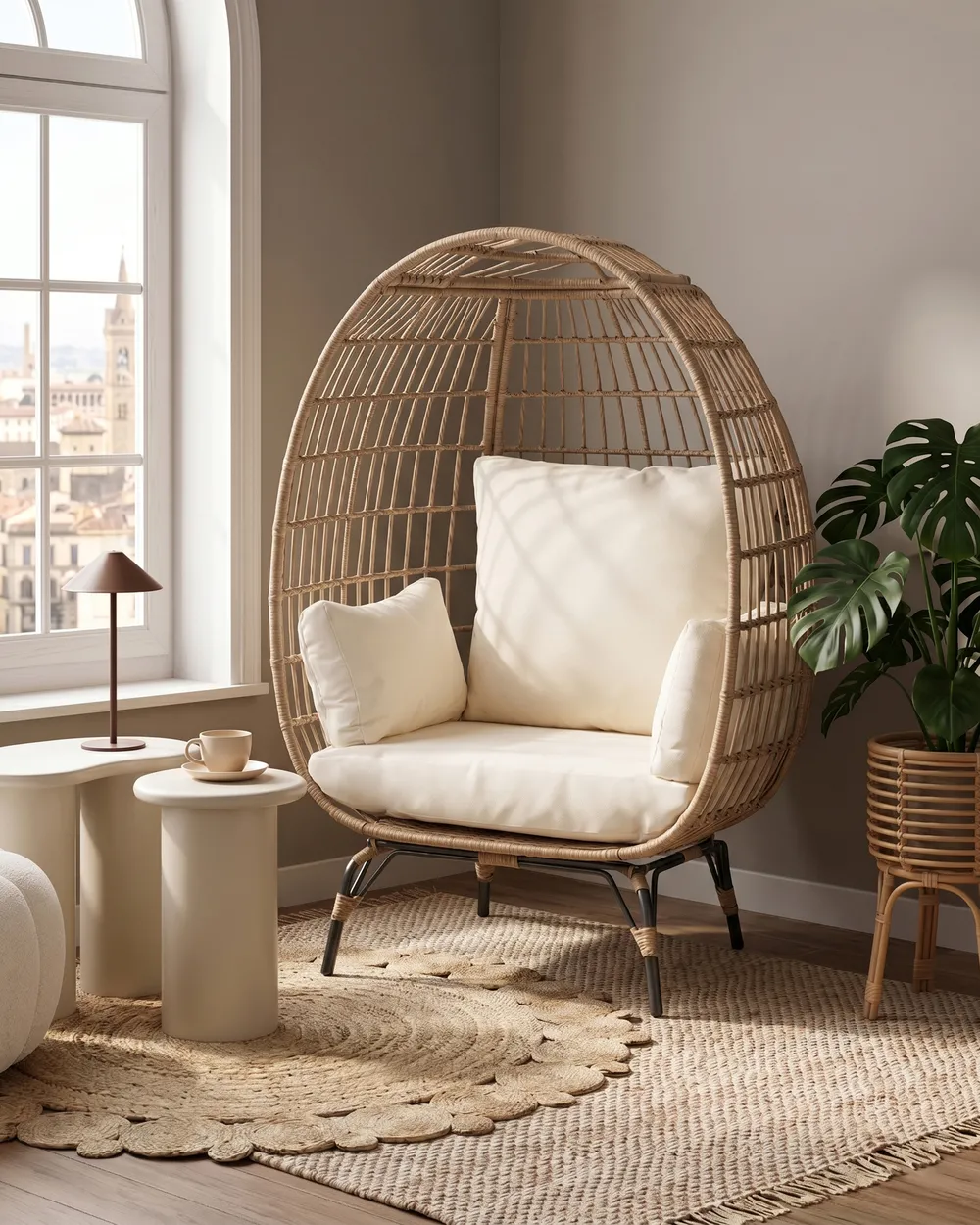 Sedia da giardino VEROLI Rattan sintetico (PE) Beige_1068636