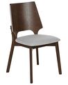 Conjunto de 2 sillas de poliéster/madera de caucho gris claro/madera oscura ABEE_837178