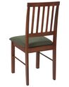 Set of 2 Wooden Dining Chairs Dark Wood and Dark Green ORONO _926577