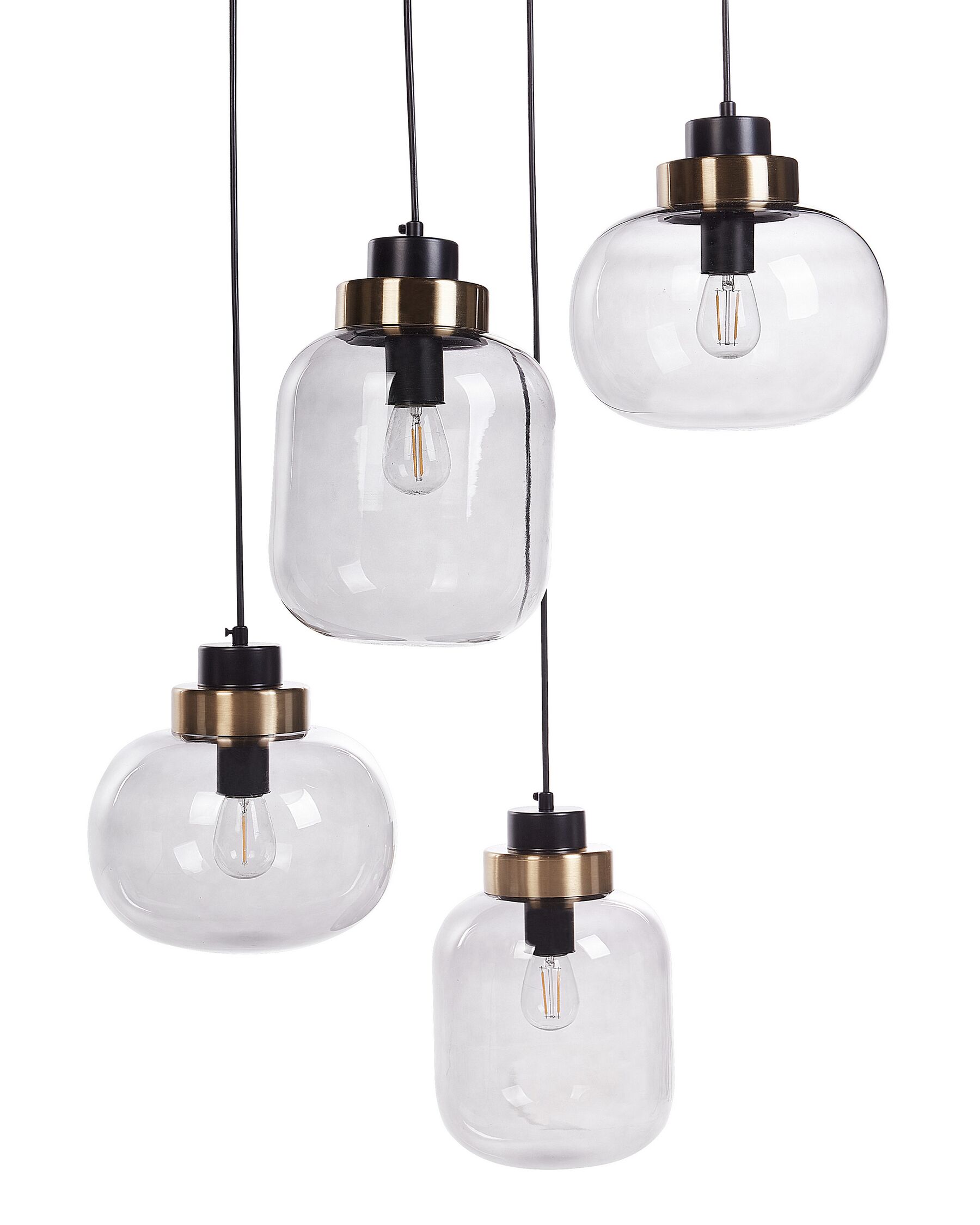 4 Light Glass Pendant Lamp Light Grey ZAYANDE_934766