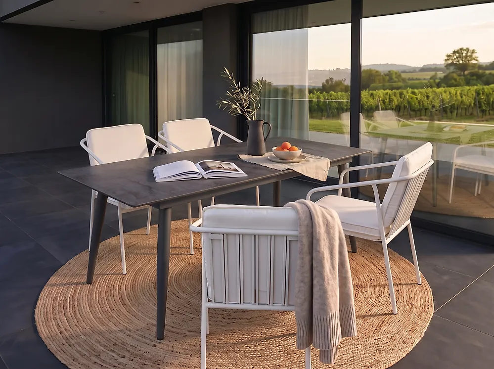 Garden Dining Table TOLENTINO 180 cm 90 cm Stone Effect Grey_1175253
