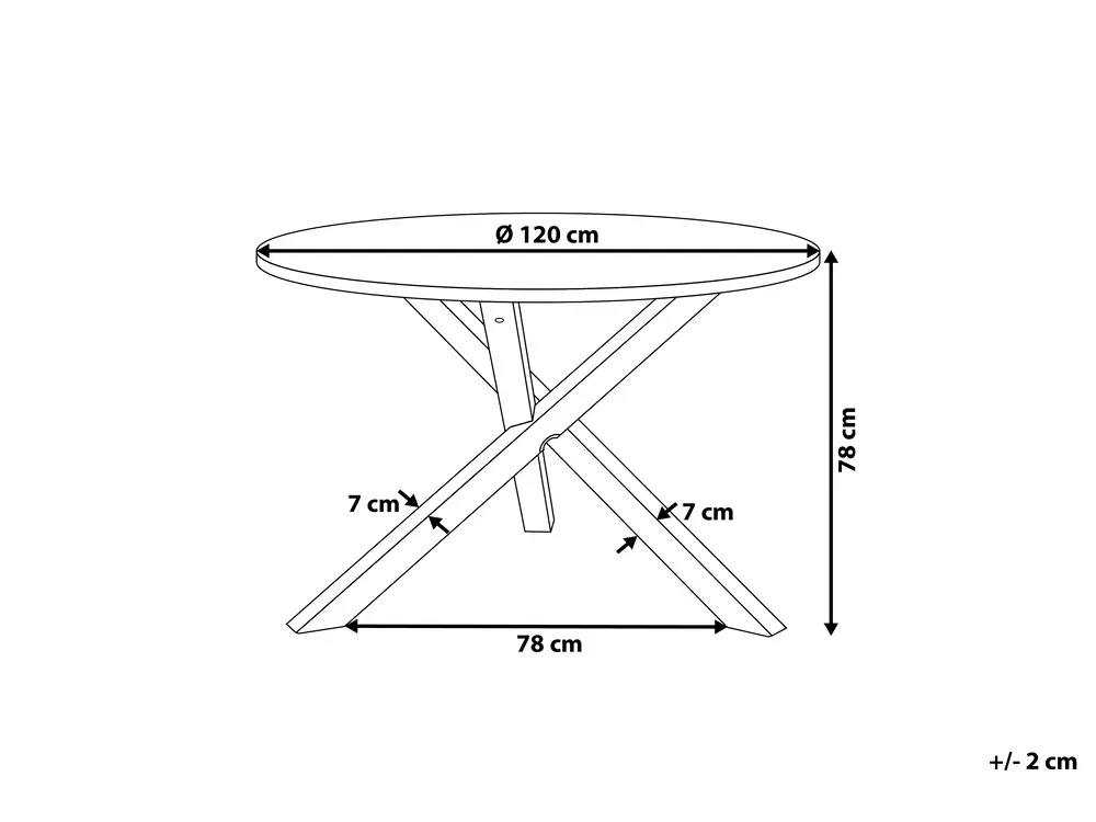 Dining Table JACKSONVILLE Light Brown 120 cm 120 cm_735922