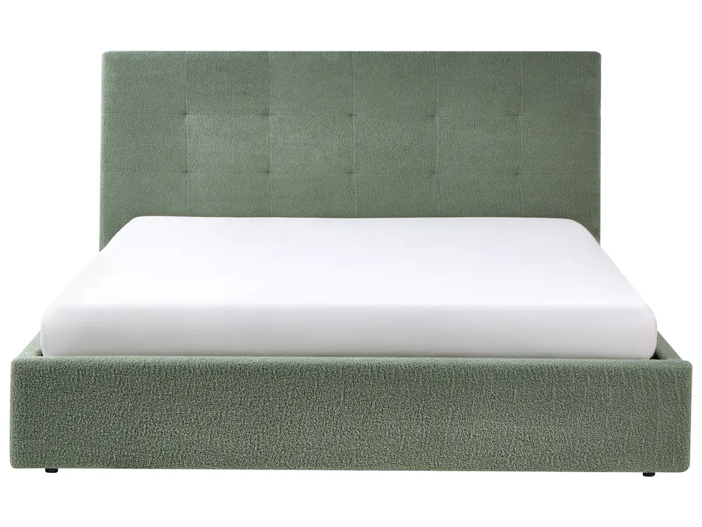 Ottoman Bed LORIENT Boucle Green 180 x 200 cm (EU Super King)_1040328