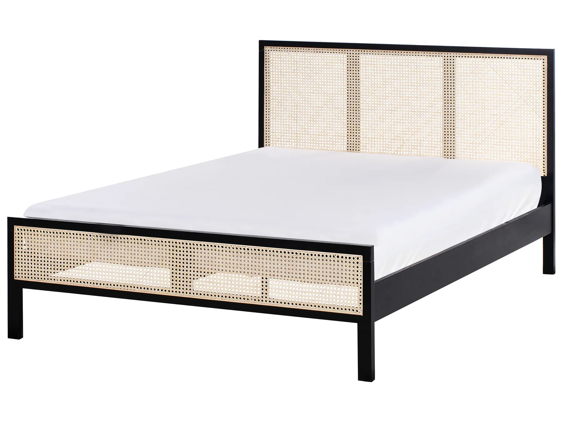 Bett mit Lattenrost Kiefernholz SALERNAS 140 x 200 cm Schwarz_976963