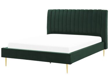 Zamatová posteľ 180 x 200 cm zelená MARVILLE