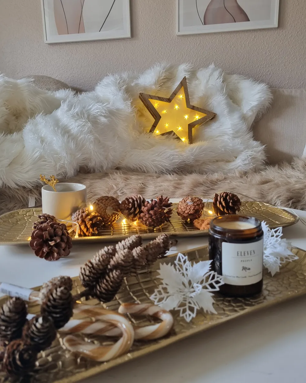 Faux Fur Rug MAMUNGARI Beige 60 x 180 cm_895652
