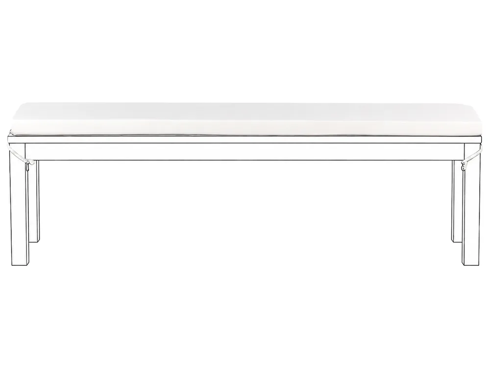 Bench Seat Pad Cushion TUSCANIA 157 x 34 cm Off-White