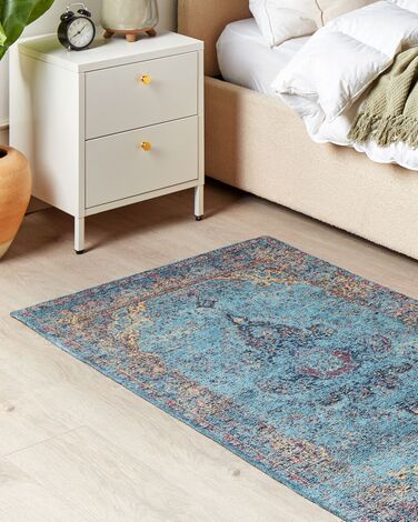 Cotton Area Rug 80 x 150 cm Blue KANSU