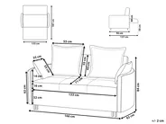 Sofa Bed 2 Seater HOVIN Fabric Grey_773692