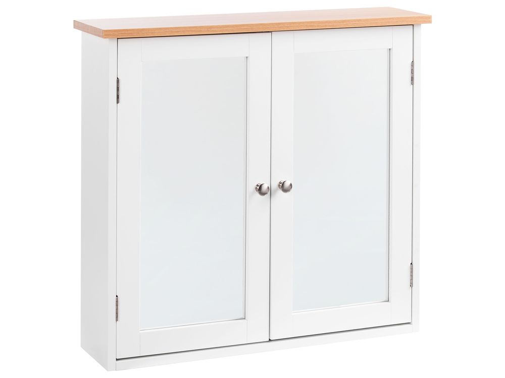 Bathroom Wall Mounted Mirror Cabinet ALAMOS 65 cm x 60 cm White