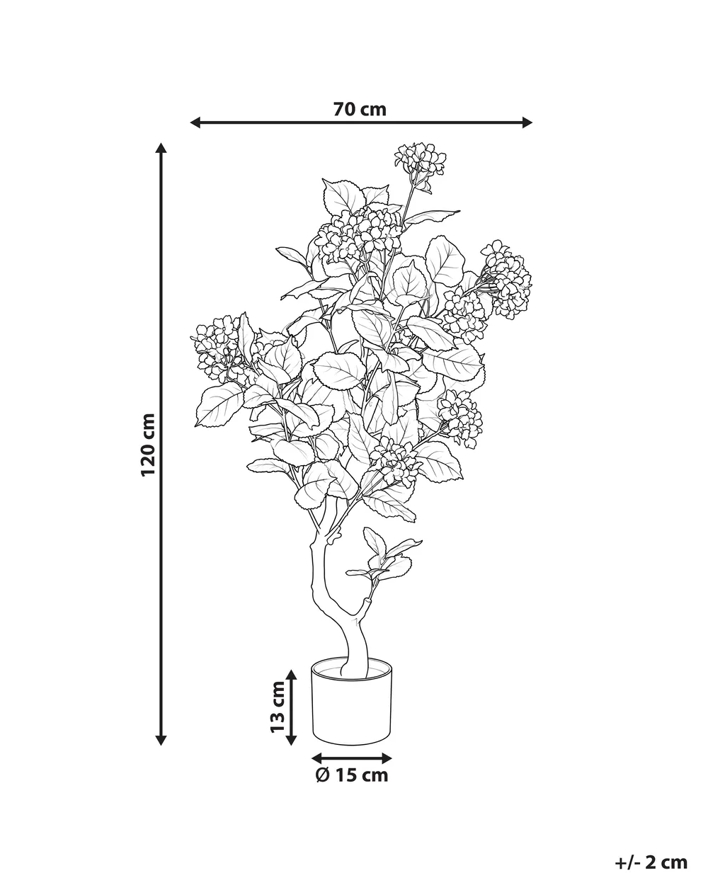 Artificial Plant HORTENSIUM 120 cm Red_1103854