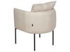 Sofa Set Leinenoptik / Kunstleder beige / dunkelbraun 5-Sitzer MALMOS_931623