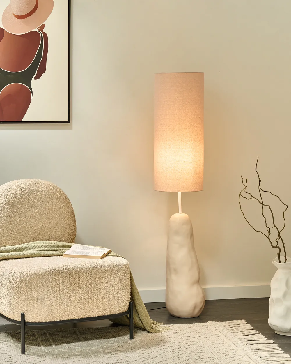 Lampa podłogowa SELB Ceramika Jasnobeżowy