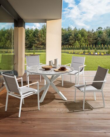 Set of 4 Garden Chairs Grey BUSSETO