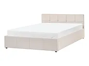Sommier com arrumação LAURESSES Tecido Creme claro 120 x 200 cm_1150424