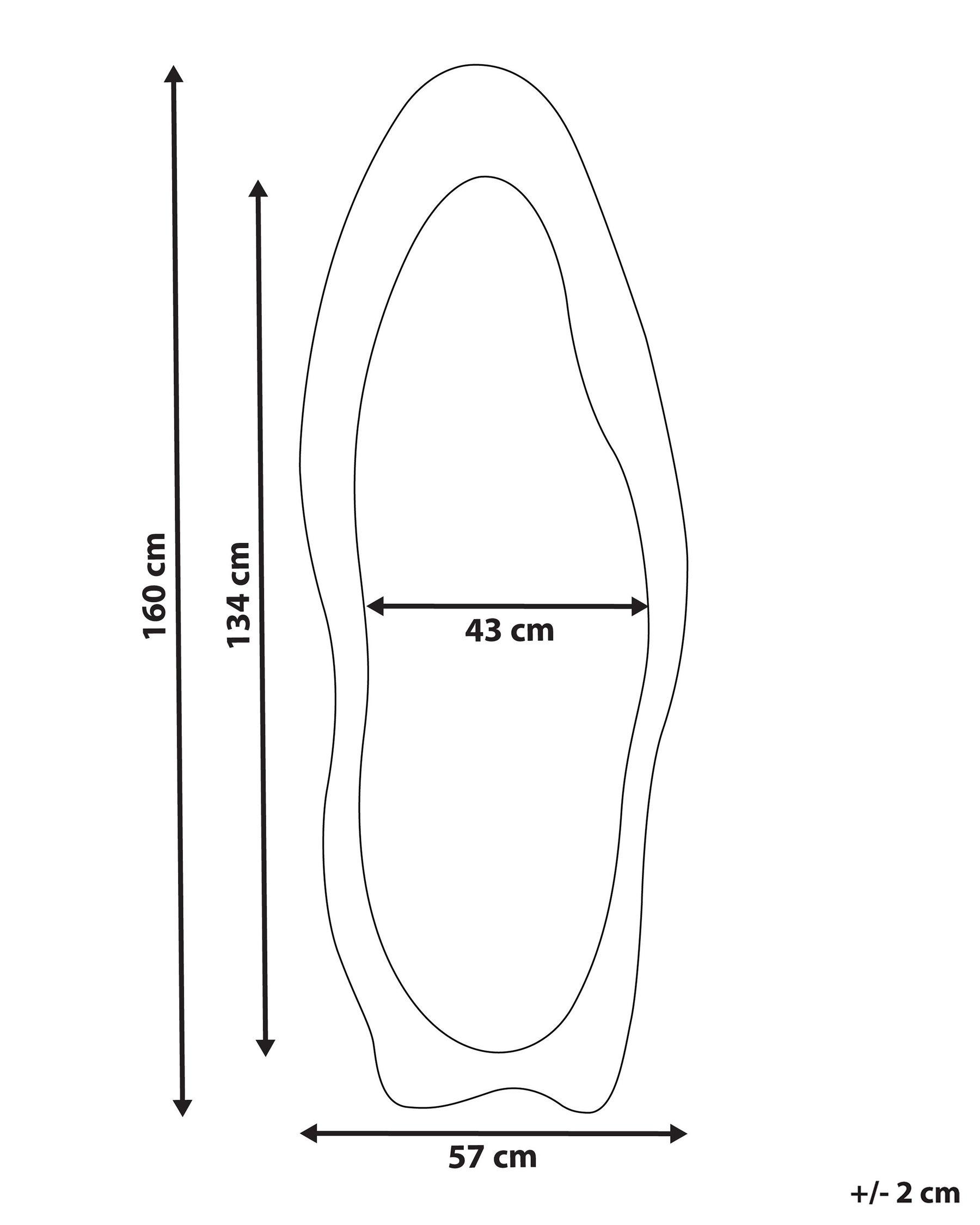 Lustro ścienne REIGNY 57 cm 160 cm Welur Oliwkowy_891907