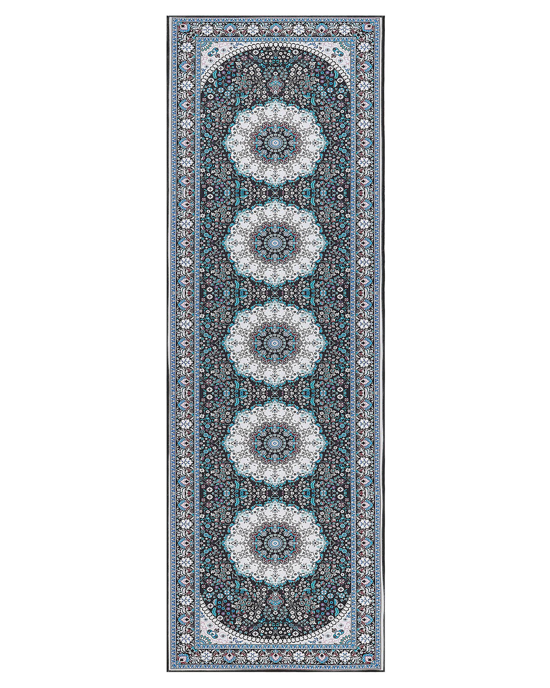 Vloerkleed polyester blauw 80 x 240 cm GEDIZ_886653