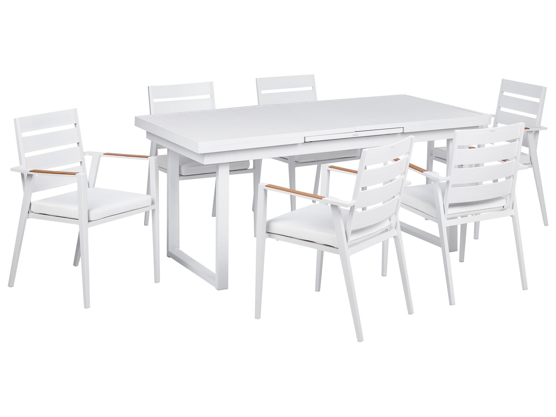 Gartenmöbel Set Aluminium weiß 6-Sitzer Auflagen weiß VALCANETTO/TAVIANO_922606