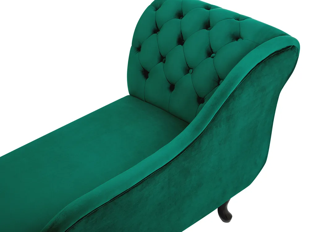 Left-Hand Chaise Longue NIMES Velvet Dark Green_805954
