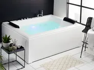 Corner Hot Tub with LED SALAMANCA 1830 x 1420 mm White_761822