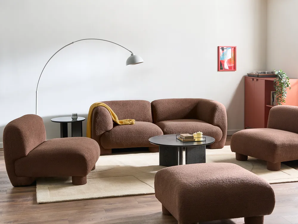 Modular Sofa 2 Seater MJALBI Boucle Brown_1075362