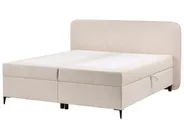 Divan Bed with Storage REGENT Fabric Light Beige 160 x 200 cm (EU King Size)_1065404