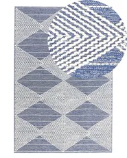 Dywan DATCA Niebieski 140 x 200 cm Wełna_830998