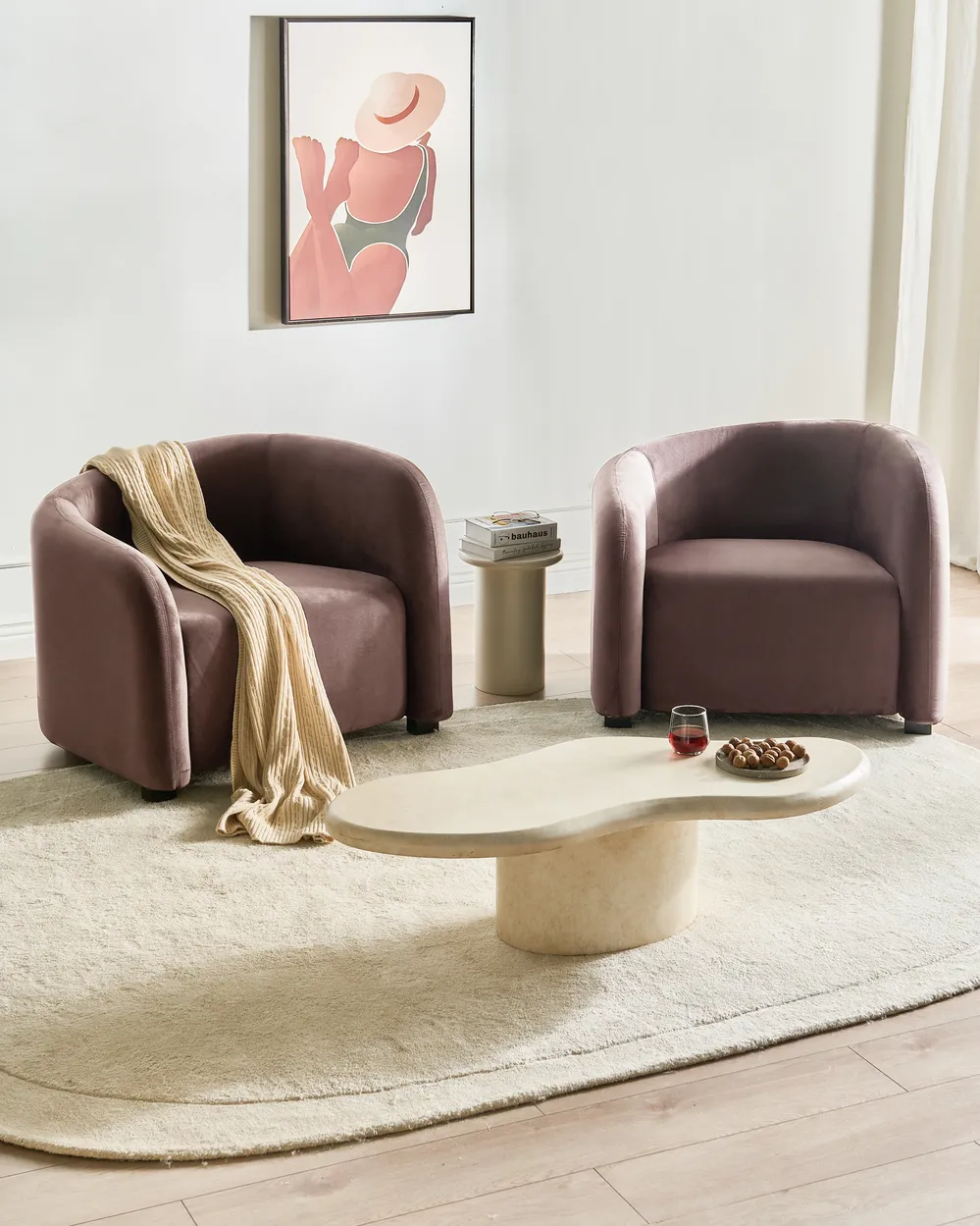 Set of 2 Armchairs VELTADA Velvet Dark Brown