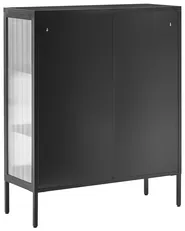 Szafka ze szklanymi drzwiami LERRYN 90 cm Metal Czarny_1108302