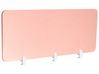 Divisorio da scrivania SPLIT 180 x 50 cm Rosa pesca