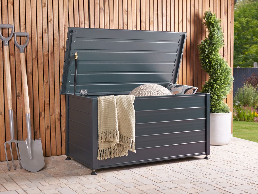 Opbevaringsboks CAMPALTO 123 cm 60 cm Metal Mørkegrå
