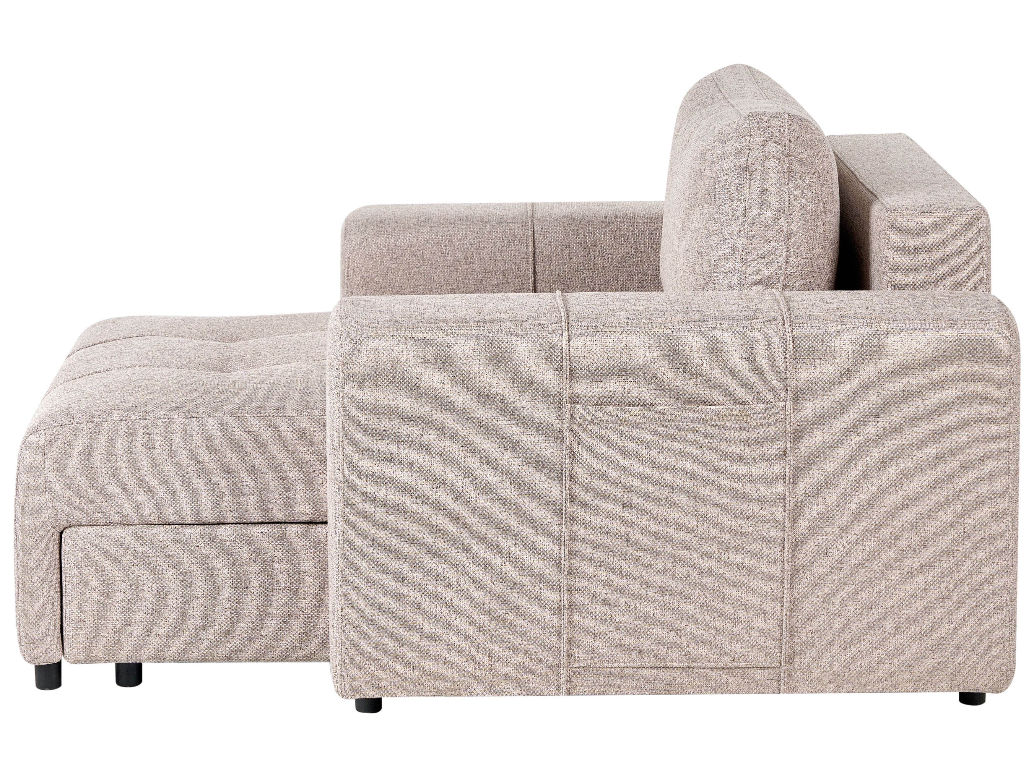 Chaise Longue INNVIK Fabric Light Brown with Storage | Beliani.co.uk